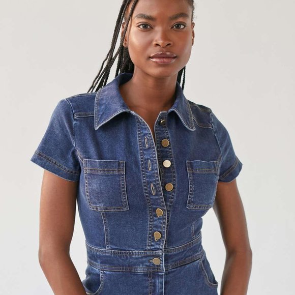 *SOLD* NWT Urban Outfitters Denim Coverall Jumpsuit XS - Picture 3 of 11